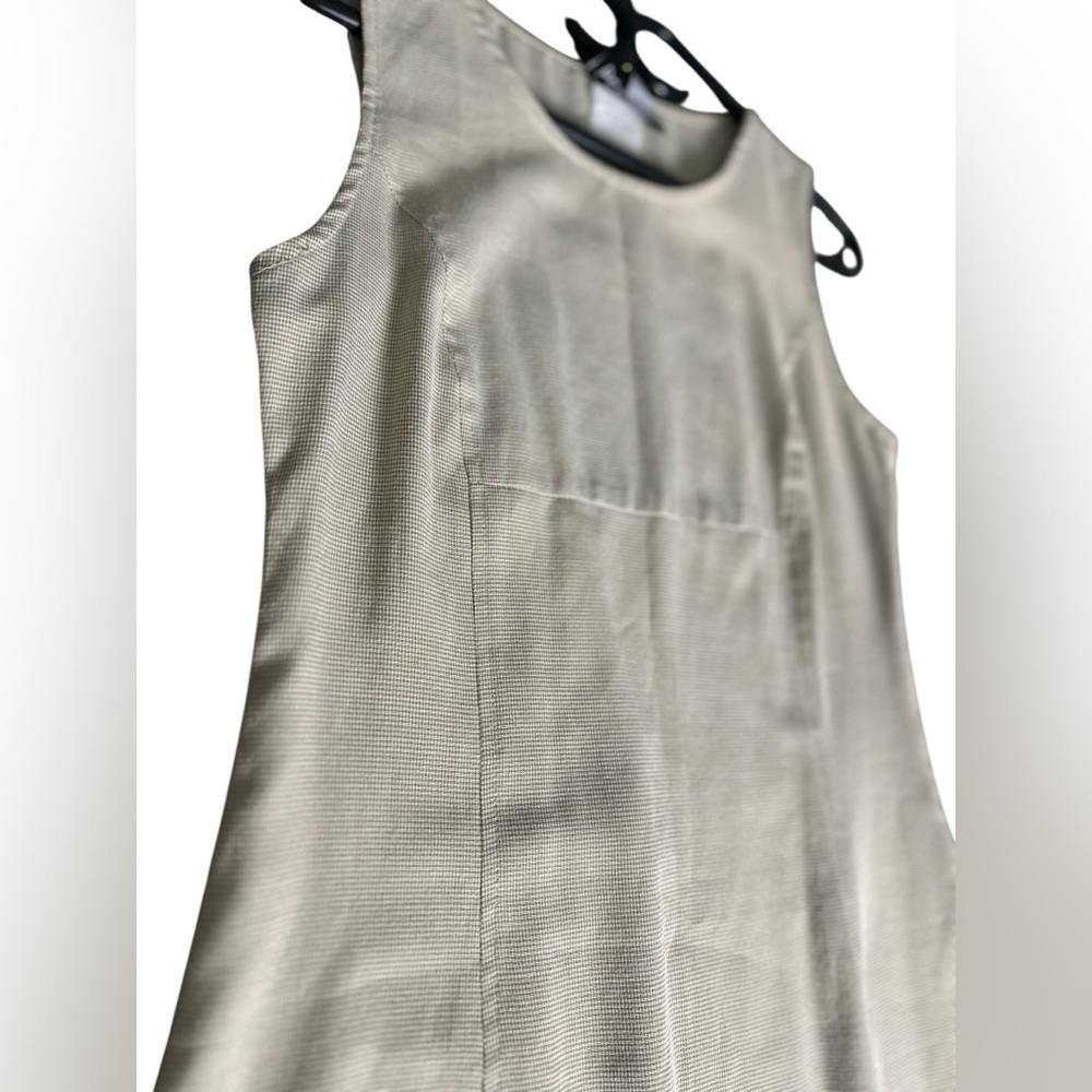 Vintage 90s, tan baby gingham dress, medium - Picture 3 of 10